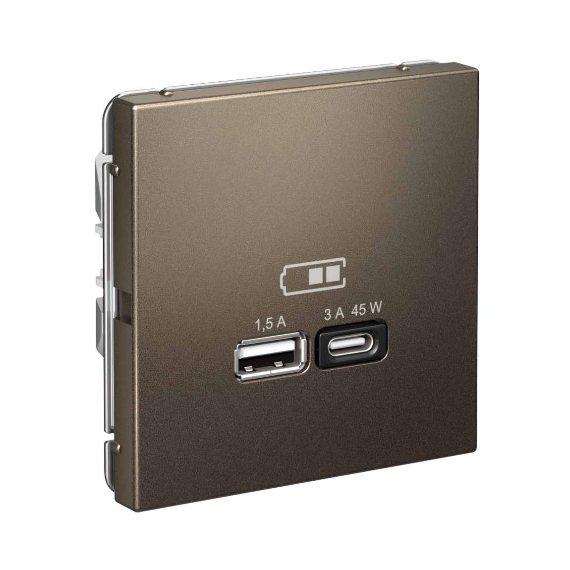  system electric artgaller розетка 2-я usb+usb type c ,45вт; 5в /1,5-3а ввысокоск. мокко gal000629