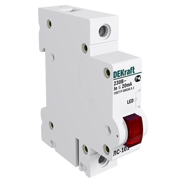 Dekraft 18002DEK Лампа сигнальная на DIN-рейку 1P красная LED ЛС-101 220В