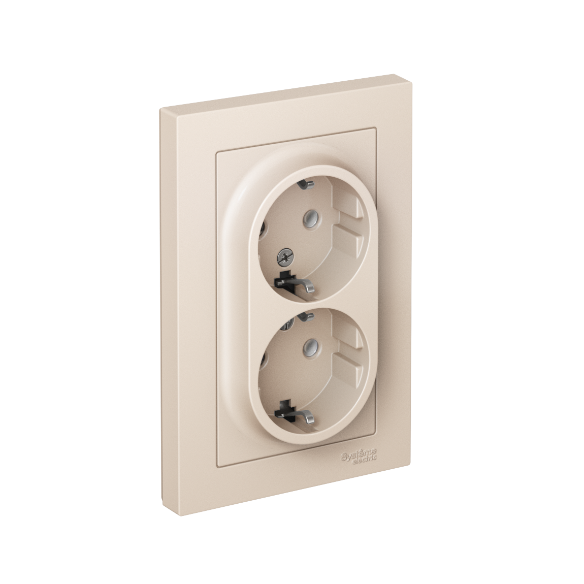 Systeme Electric ATLASDESIGN, розетка 2-я с заземлением бежевый ATN000224