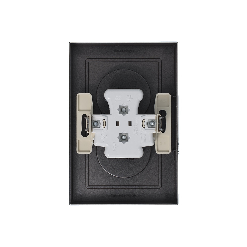 systeme electric atlasdesign розетка 2-я без заземления мокко