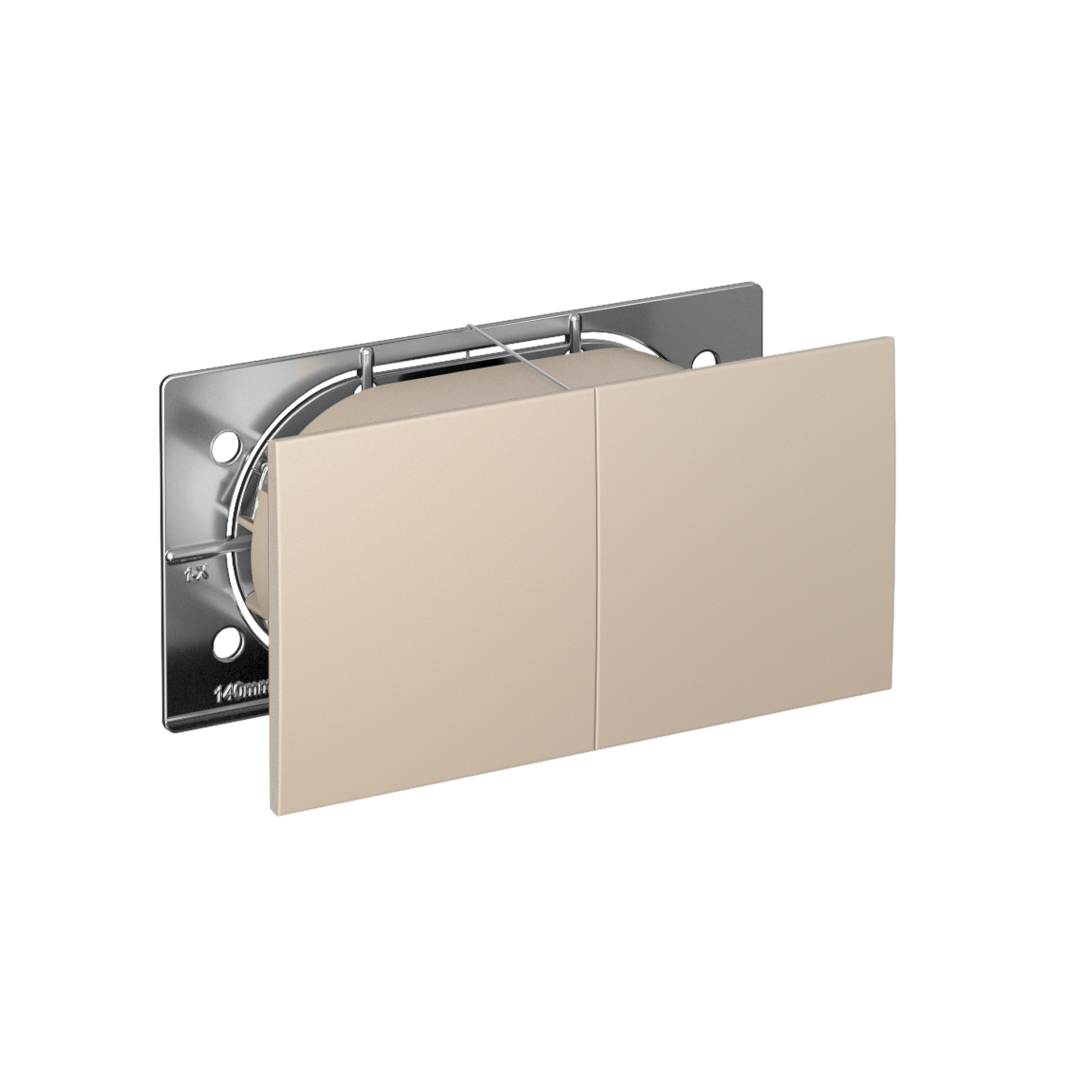 Systeme Electric ATLASDESIGN розетка 2-я с заземлением со шторками с крышкой песочный