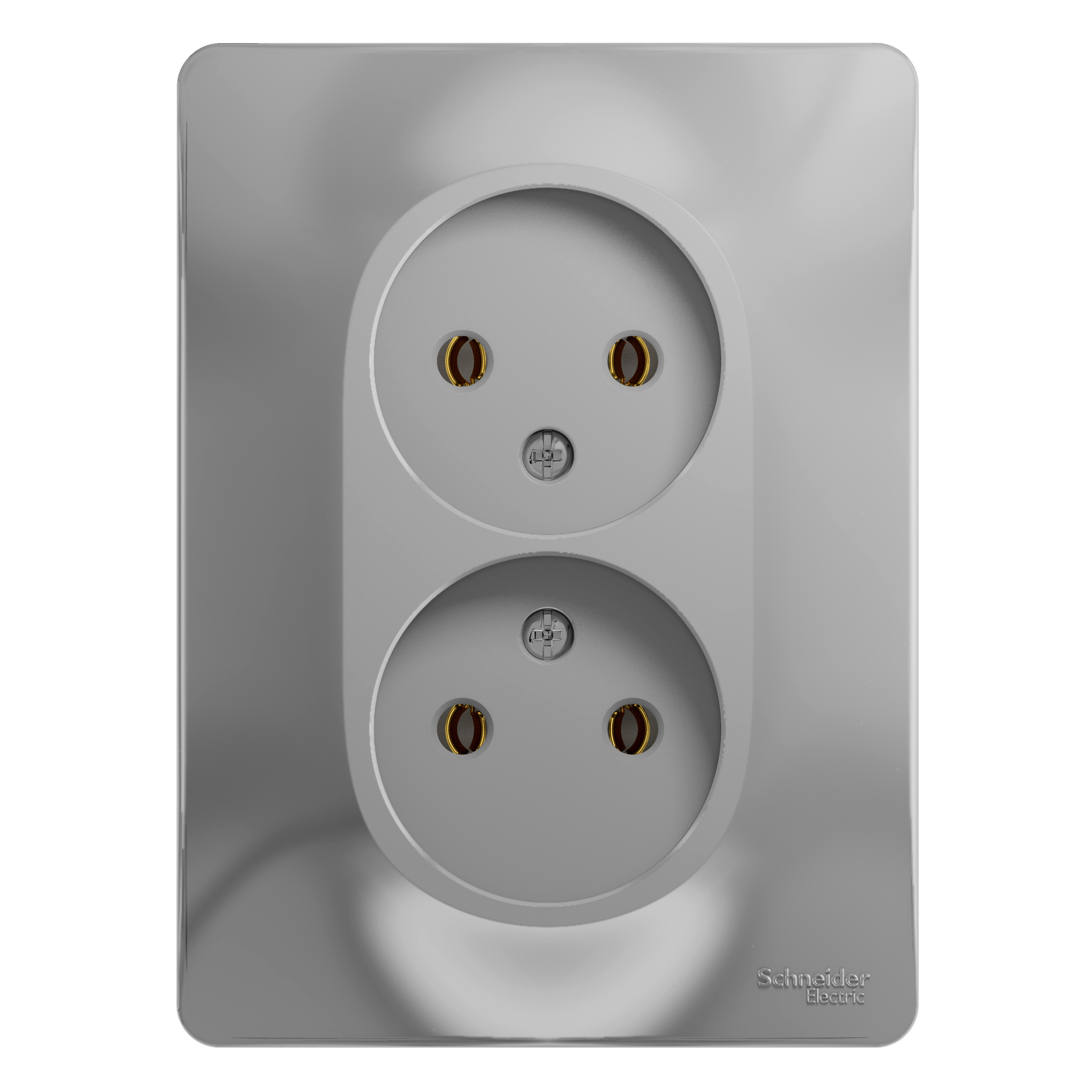 system electric glossa розетка 2-я без заземления алюминий