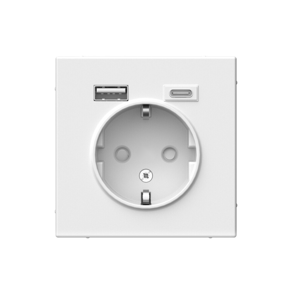 System Electric ArtGallery розетка 1-я с заземлением со штор., с USB+USB type C, лотос GAL001332