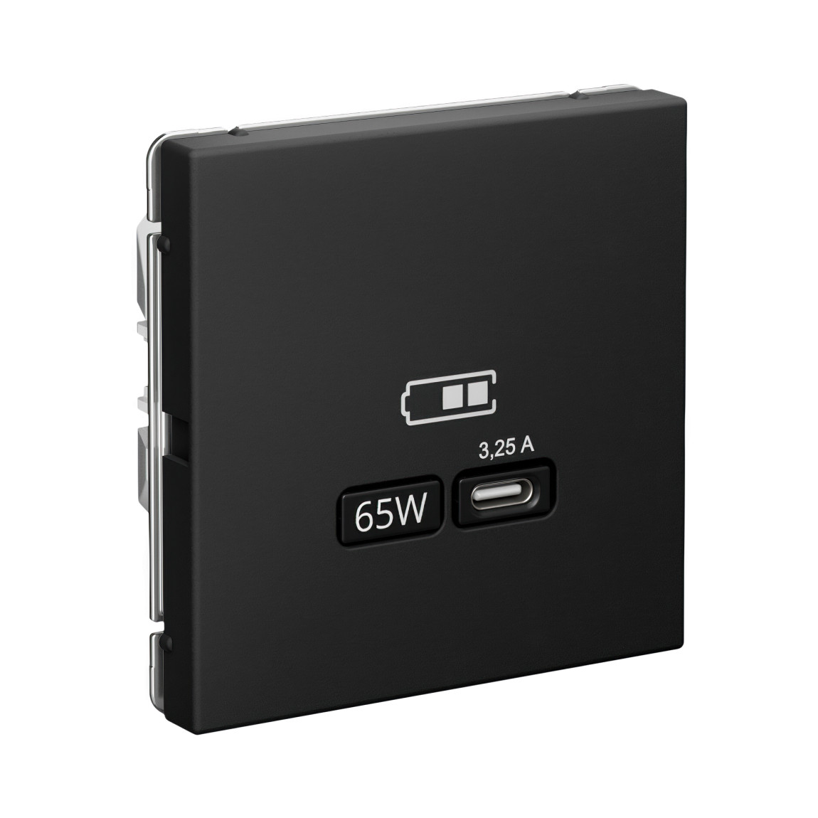 system electric artgallery механизм розетки тип-с 65вт высокоскорос, зарядка qc,pd, карбон gal001027