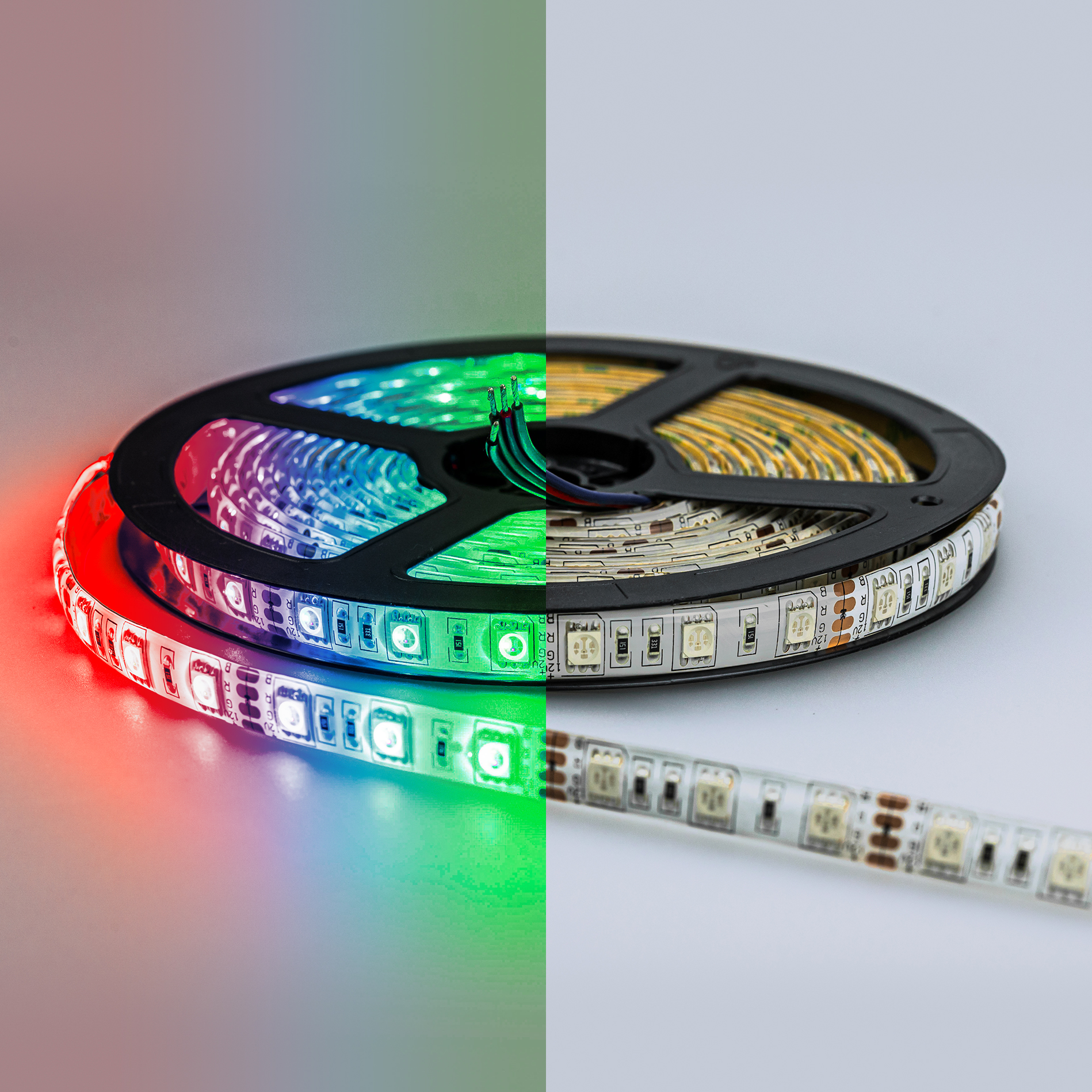 5050 лента светодиодная в силиконовой оболочке ip65 12v 14,4 вт/м 60led/м rgb (5м/ц