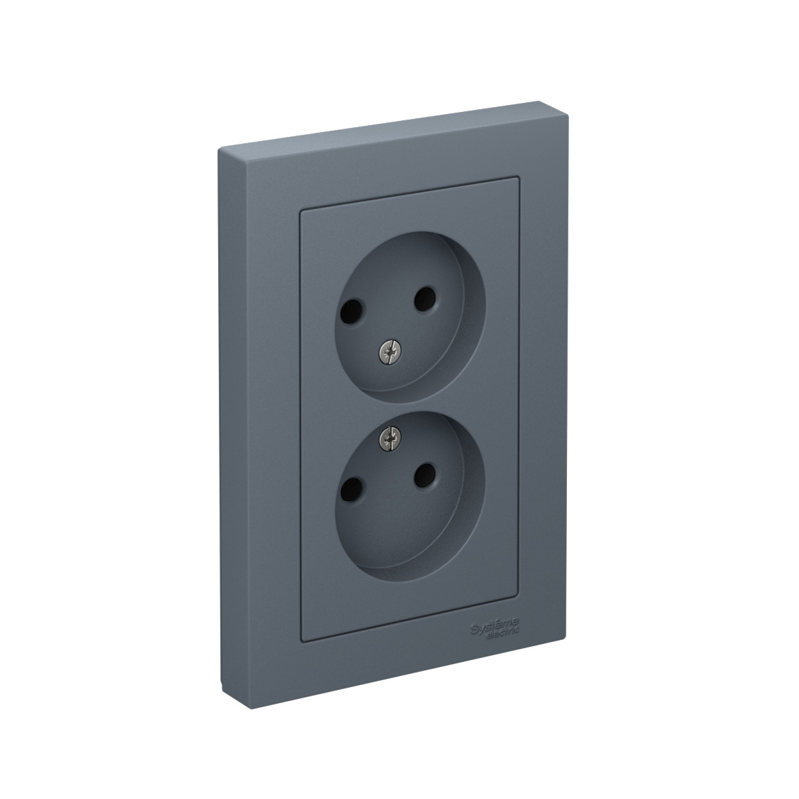 systeme electric atlasdesign, розетка 2-я без заземления грифель
