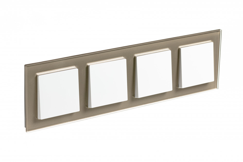 systeme electric atlasdesign nature стекло рамка 4-я универсальная шампань