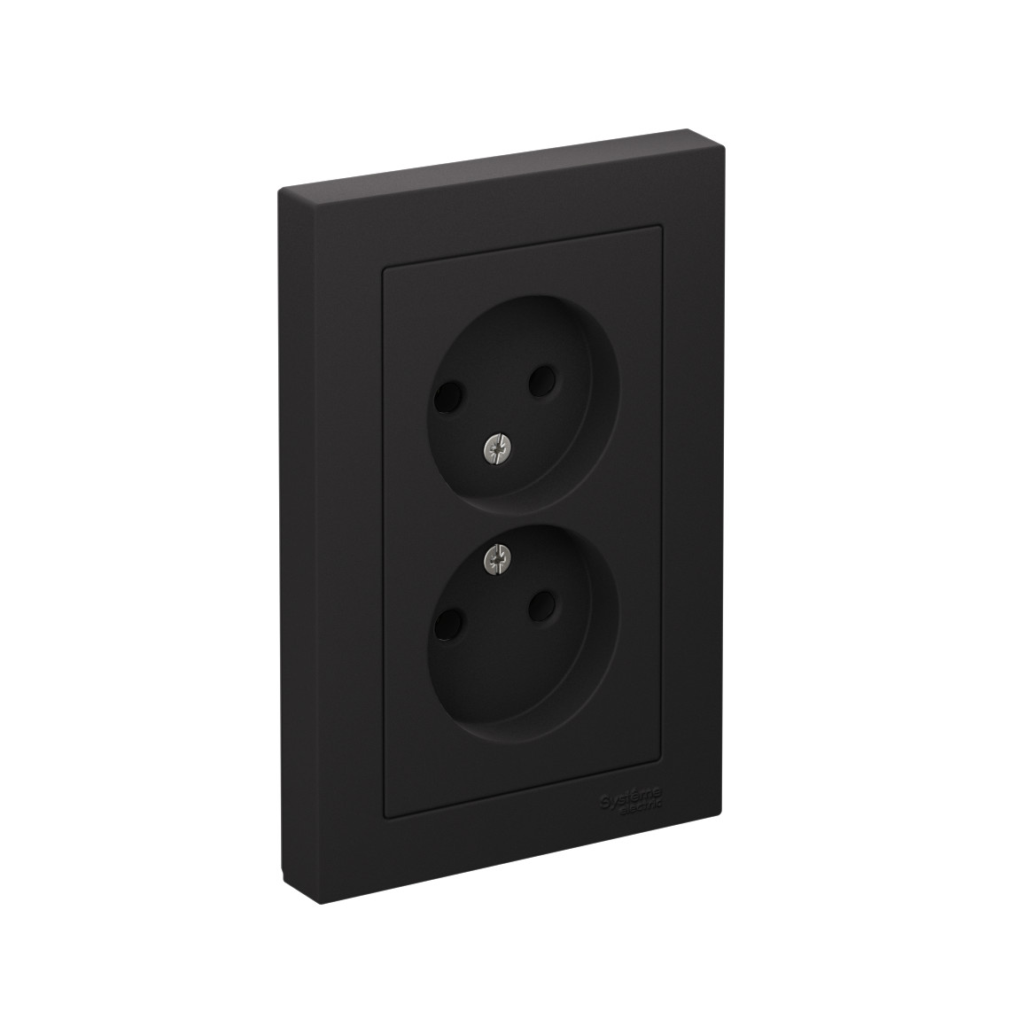 systeme electric atlasdesign розетка 2-я без заземления карбон