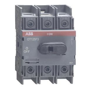 авв рубильник ot 125f3 до 125а 3х-полюсный для установки на din-рейку или монтажная плата (с резерв. ручкой)
