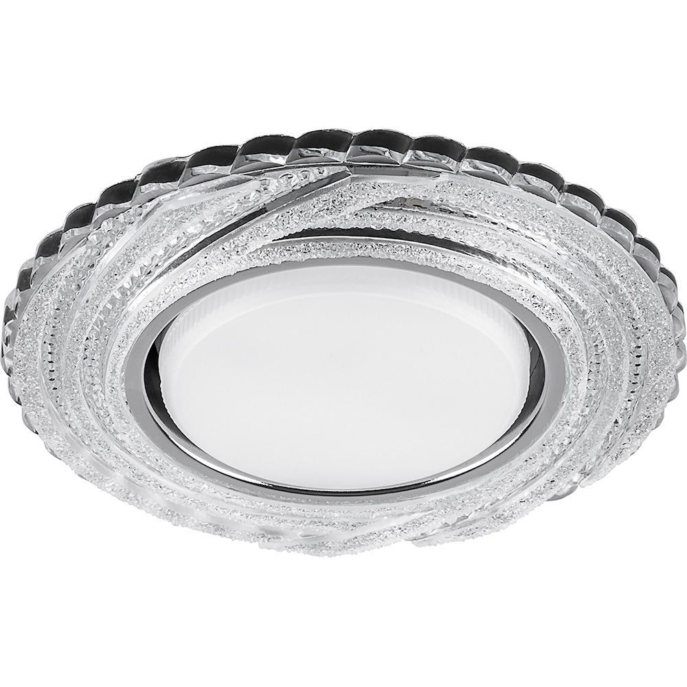 Светильник встраиваемый с белой LED подсветкой Feron CD4037 потолочный GX53 без лампы, прозрачный, х