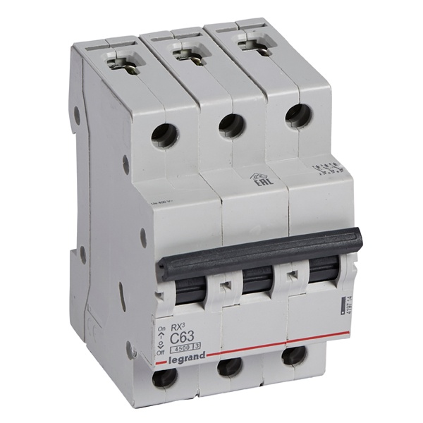 Legrand автоматический выключатель RХ3 3P 63A 4,5кА тип С