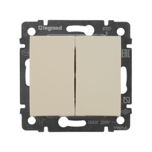 legrand valena выключатель 2 клавишный слоновая кость
