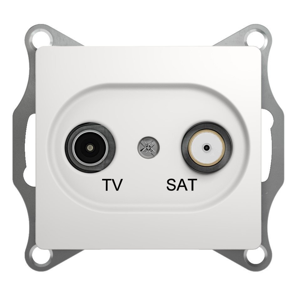 system electric glossa розетка tv+sat проходная 4db белый