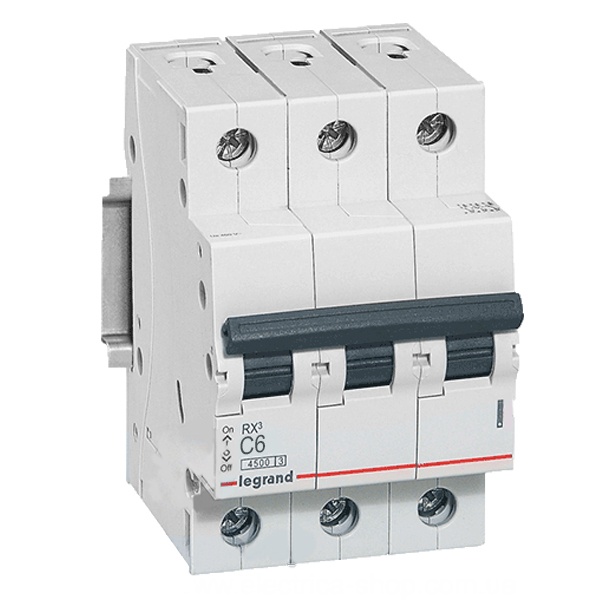 Legrand автоматический выключатель RХ3 3P 6A 4,5кА тип С