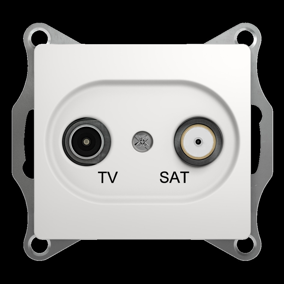 system electric glossa розетка tv+sat оконечная 1db белый