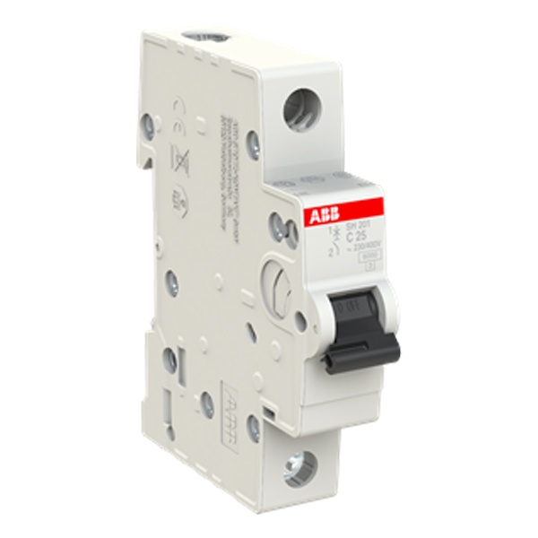 ABB автоматический выключатель SH201 (хар-ка C) 1P C25А 6kA  2CDS211001R0254  