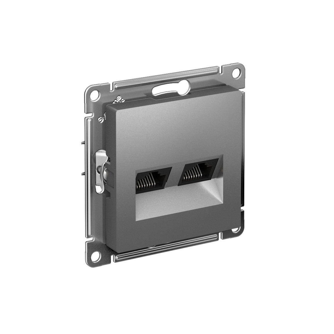 systeme electric atlasdesign розетка двойная rj45+rj45 5е кат. сталь