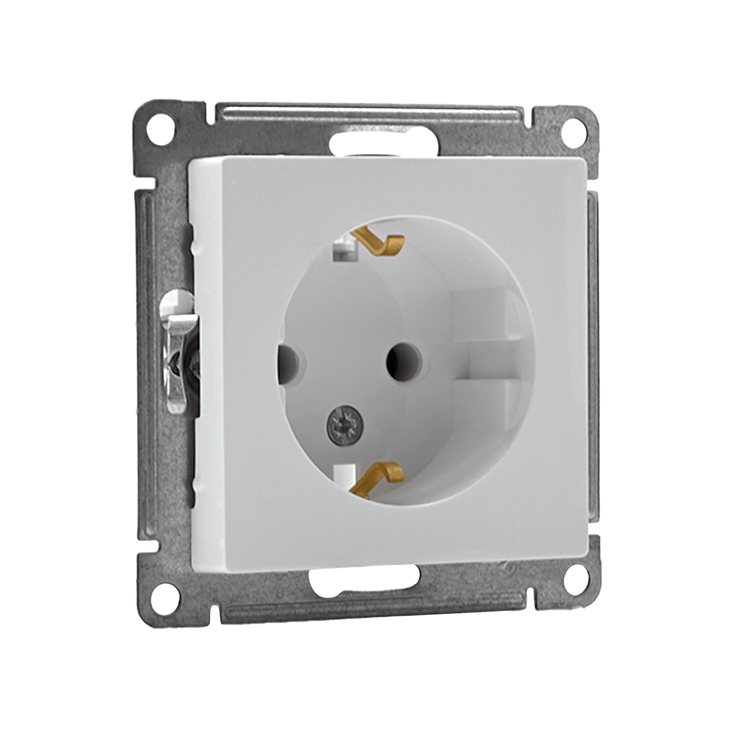 systeme electric atlasdesign, розетка 1-я с заземлением белый atn000143