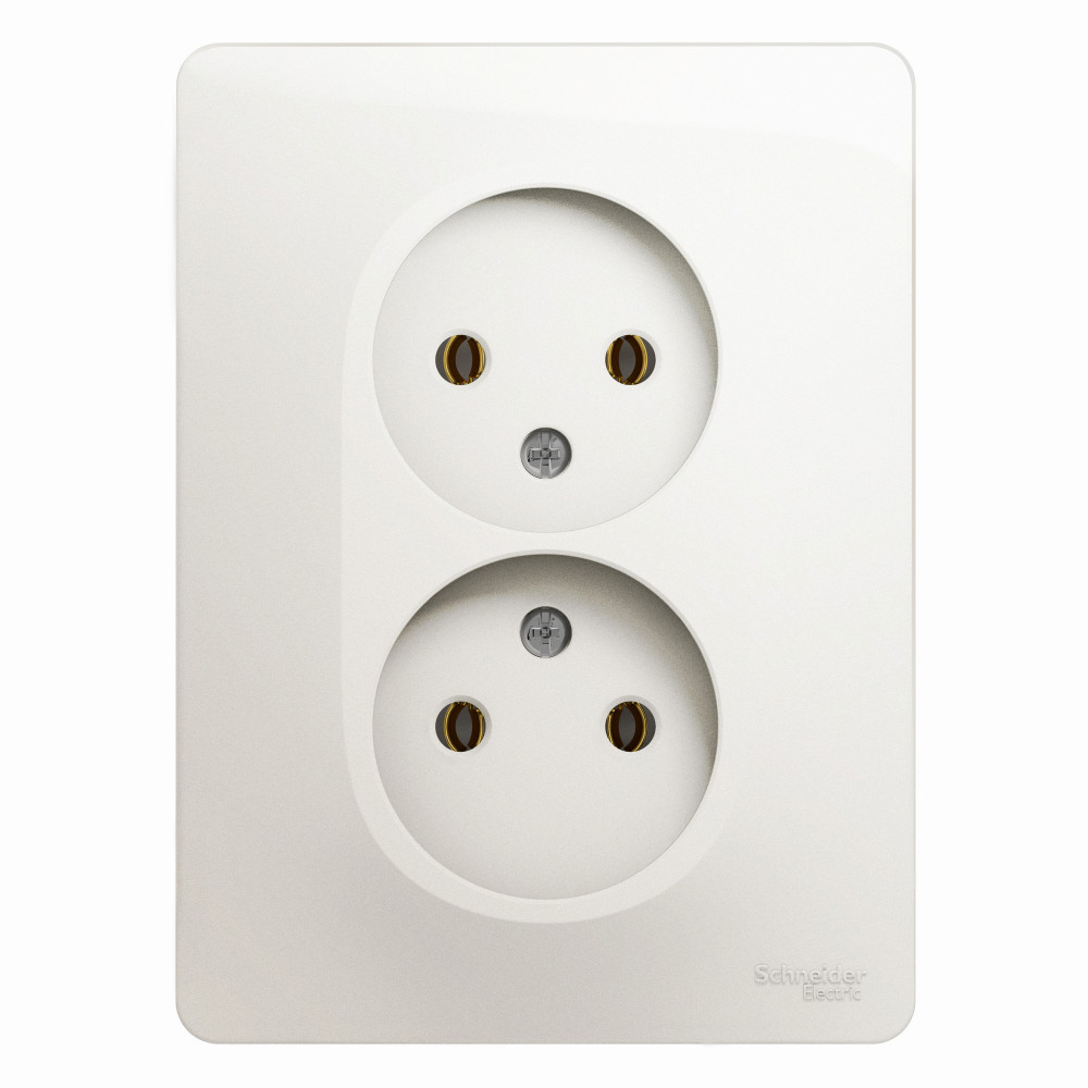System Electric Glossa розетка 2-я без заземления перламутр