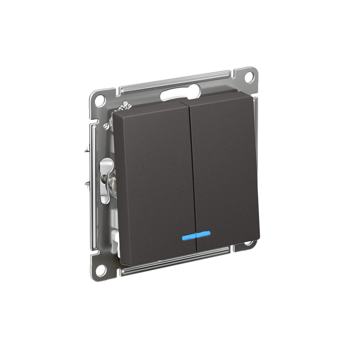 systeme electric atlasdesign выключатель 2-клавишный с подсветкой базальт atn001453