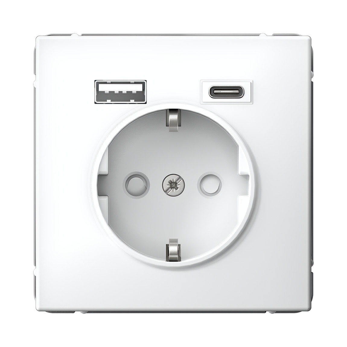 system electric artgallery розетка 1-я с заземлением со штор., с usb+usb type c, белый gal000132