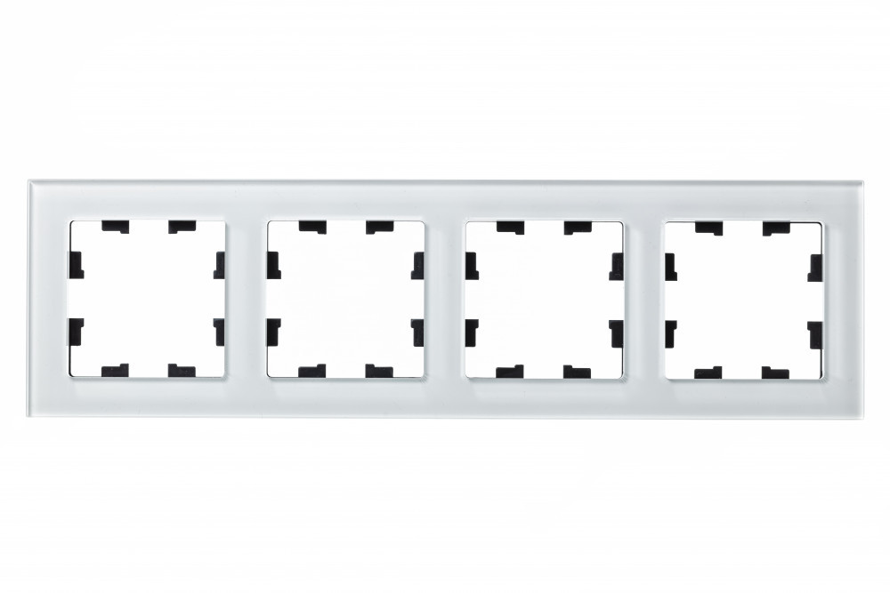 systeme electric atlasdesign, nature стекло рамка 4-я универсальная белый atn320104