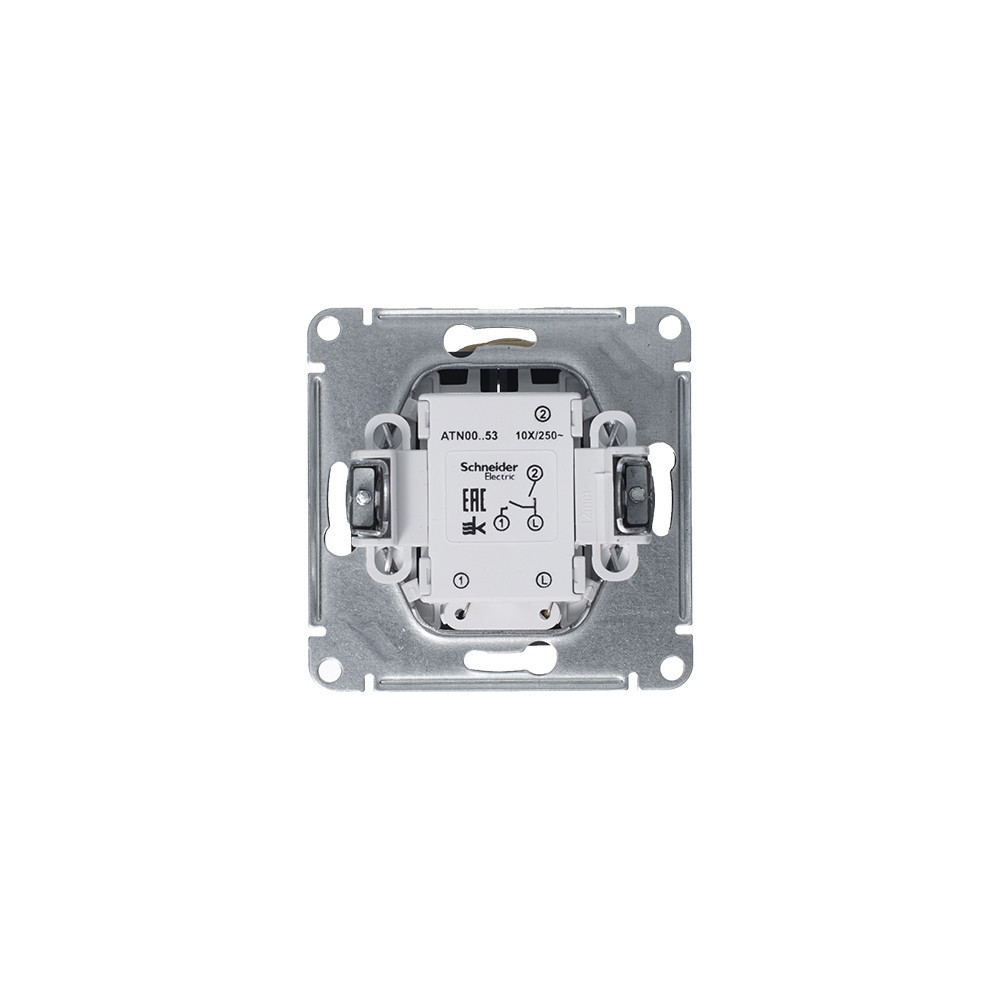systeme electric atlasdesign, выключатель 2-клавишный с подсветкой грифель