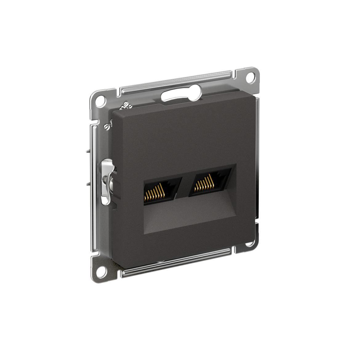 Systeme Electric ATLASDESIGN розетка двойная RJ45+RJ45 5е кат. базальт