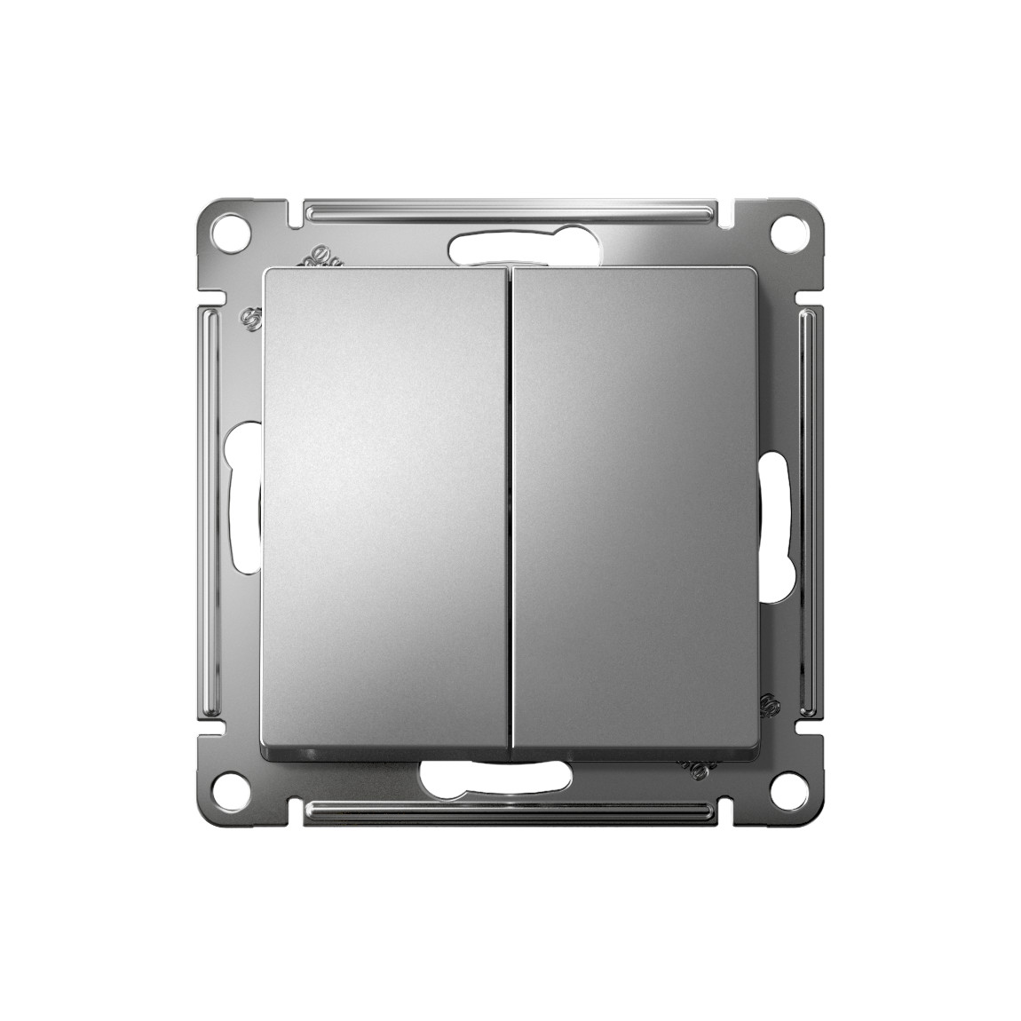 systeme electric atlasdesign переключатель 2-клавишный сталь