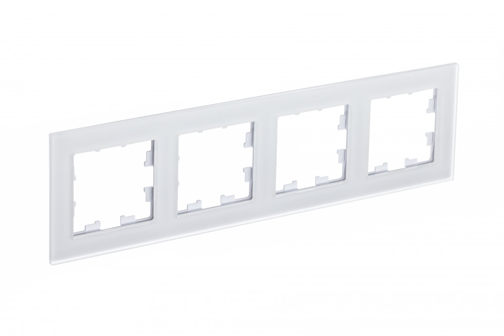 Systeme Electric ATLASDESIGN, Nature стекло рамка 4-я универсальная матовый белый ATN330104