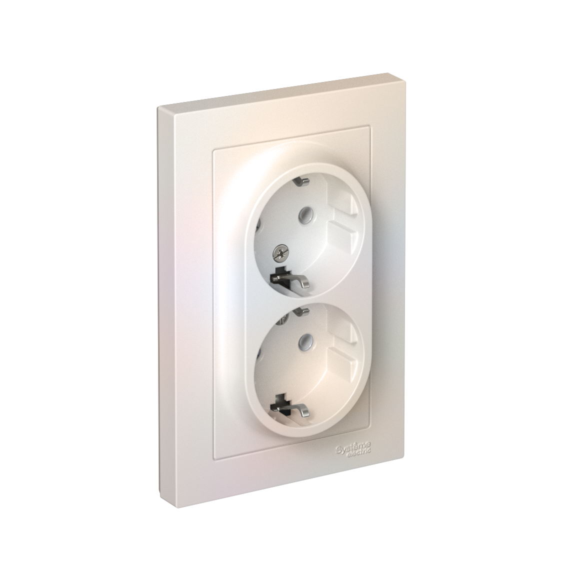 Systeme Electric ATLASDESIGN розетка 2-я с заземлением жемчуг