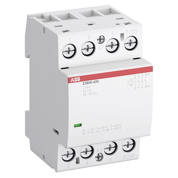 Контактор ESB40-40N-06 модульный (40А АС-1, 4НО), катушка 230В AC/DC