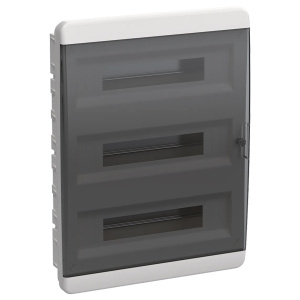 iek бокс пластиковый встраиваемый tekfor щрв-п-54 ip41 прозрачная черная дверца