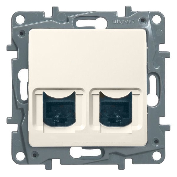 Legrand Etika розетка компьютерная 2-я RJ-45 UTP 8 контактов 1 выход 5 кат. слоновая кость