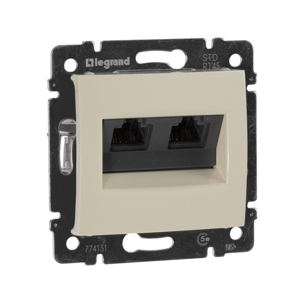 legrand valena розетка компьютерная 2-я rj-45 utp 300мгц 8 контактов 2 выхода 5 кат. слоновая кость