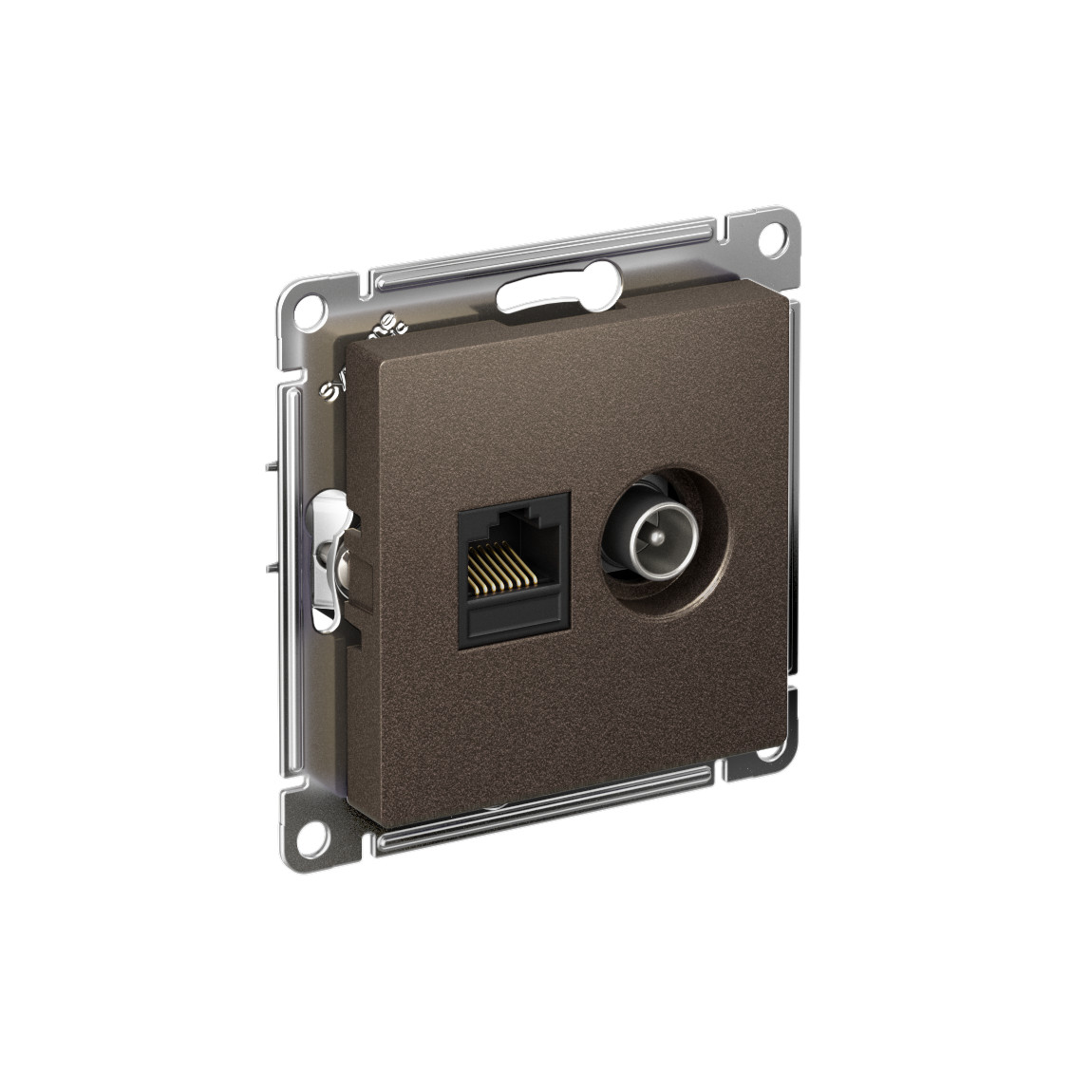 systeme electric atlasdesign розетка tv+rj45 5е кат. мокко (5шт.)
