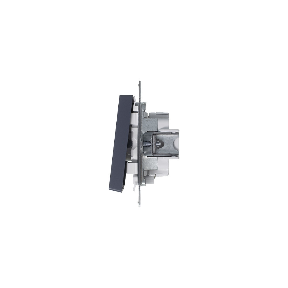 systeme electric atlasdesign, выключатель 1-клавишный с подсветкой грифель