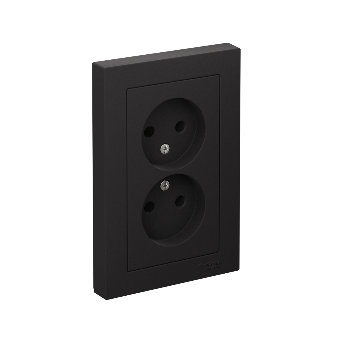 Systeme Electric ATLASDESIGN розетка 2-я без заземления карбон