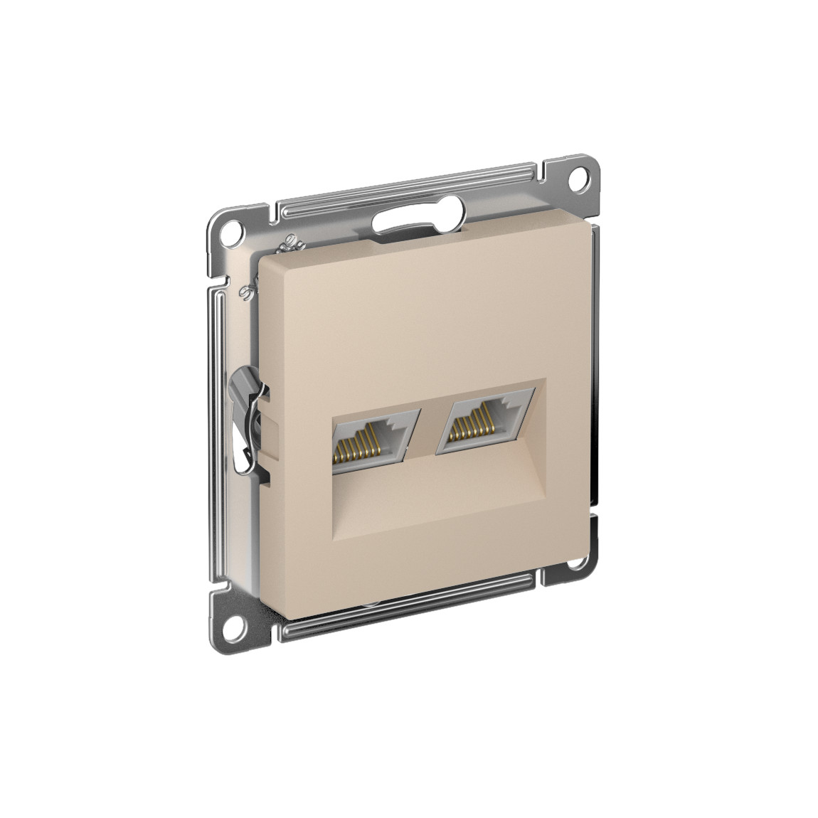 systeme electric atlasdesign розетка двойная rj45+rj45 5е кат. песочный