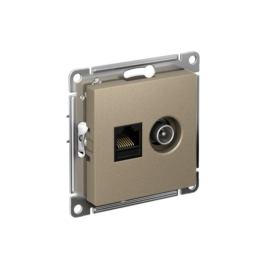 systeme electric atlasdesign розетка tv +rj45 5е кат. шампань