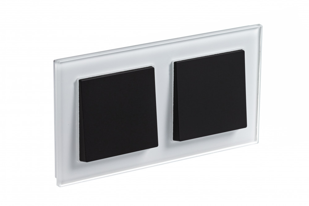 systeme electric atlasdesign, nature стекло рамка 2-я универсальная белый atn320102
