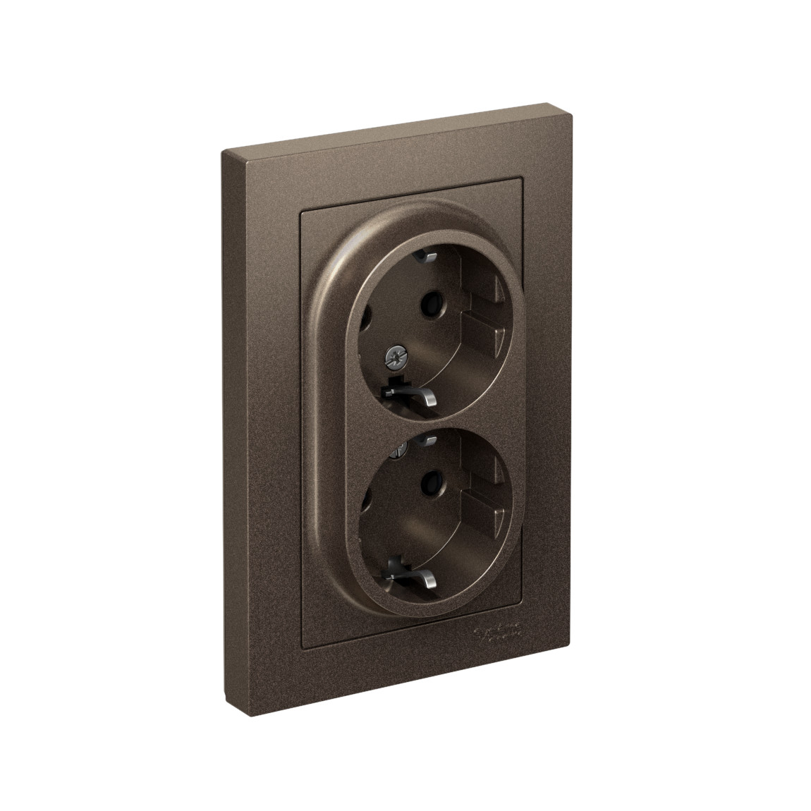 systeme electric atlasdesign розетка 2-я с заземлением мокко