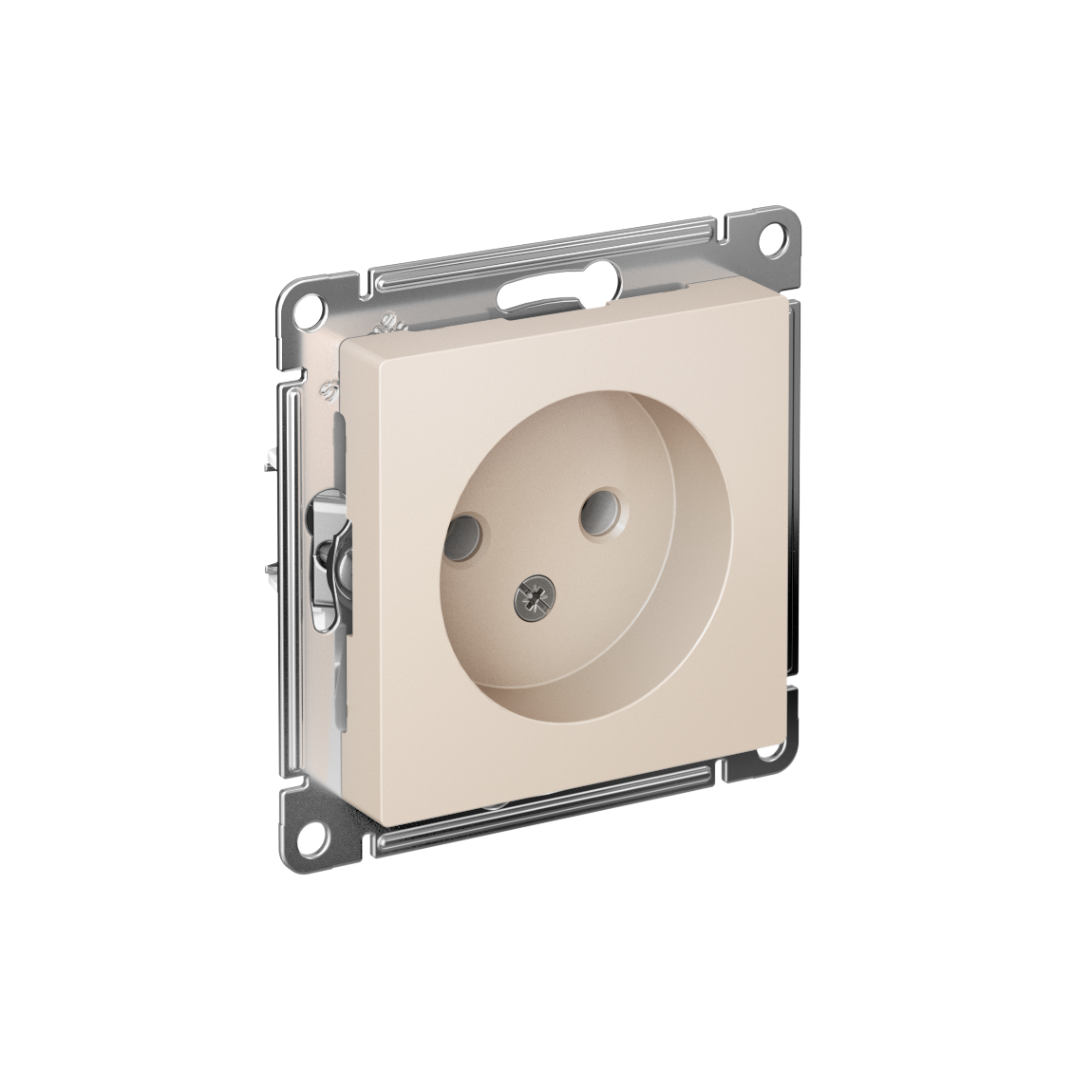 Systeme Electric ATLASDESIGN, розетка 1-я без заземления бежевый ATN000241