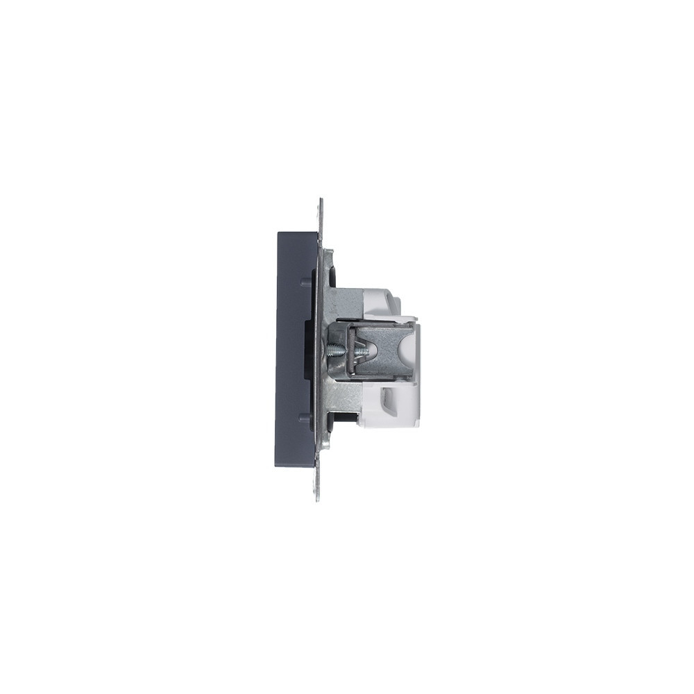 systeme electric atlasdesign, розетка 1-я без заземления грифель