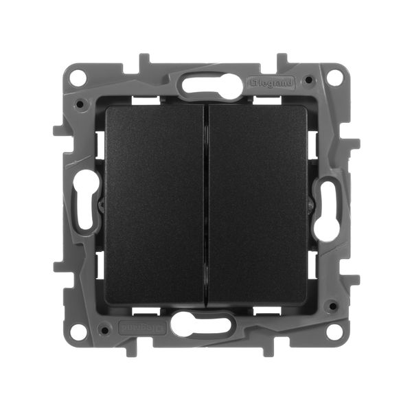 legrand etika выключатель 2 клавишный антрацит