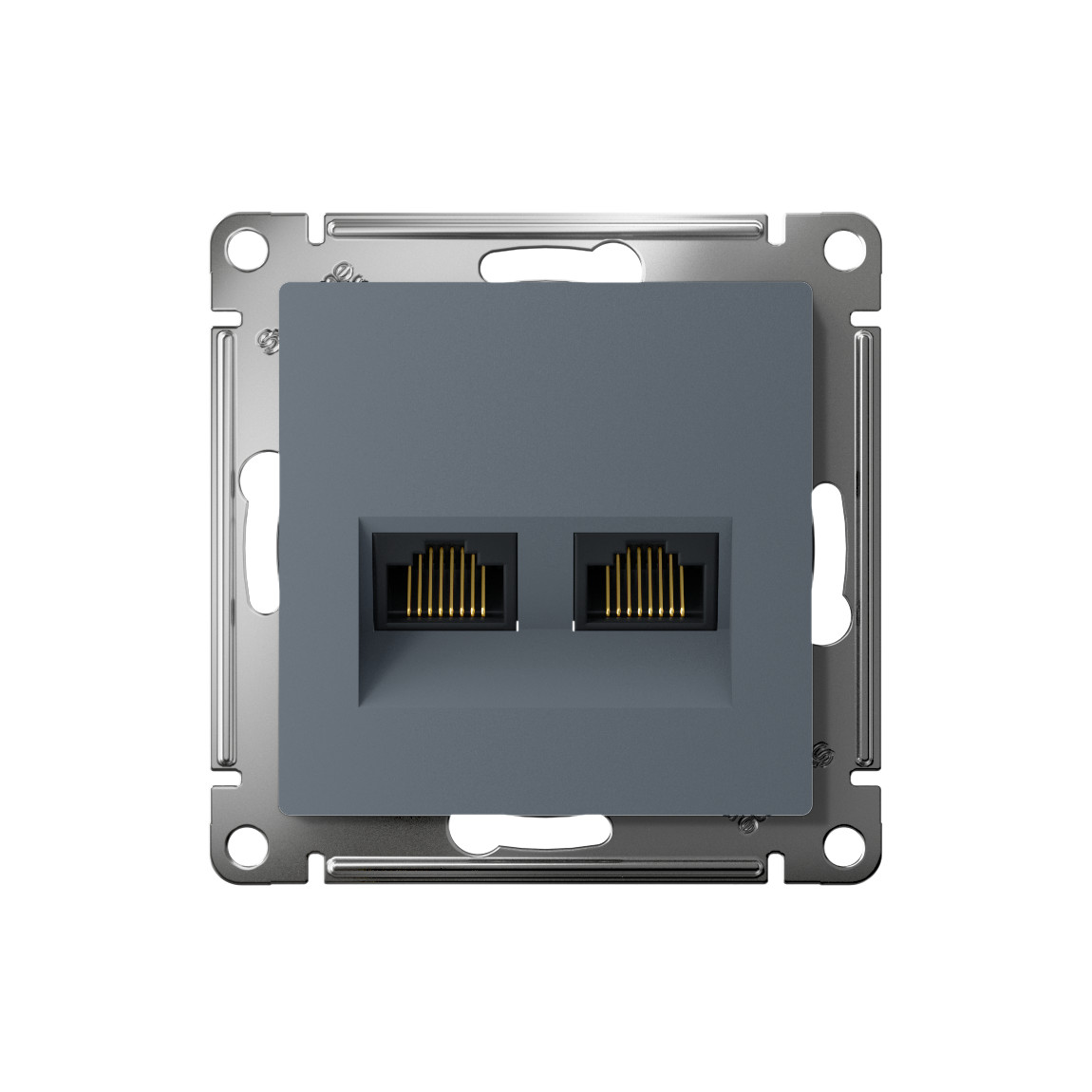 systeme electric atlasdesign, розетка двойная rj45+rj45 5е кат. грифель