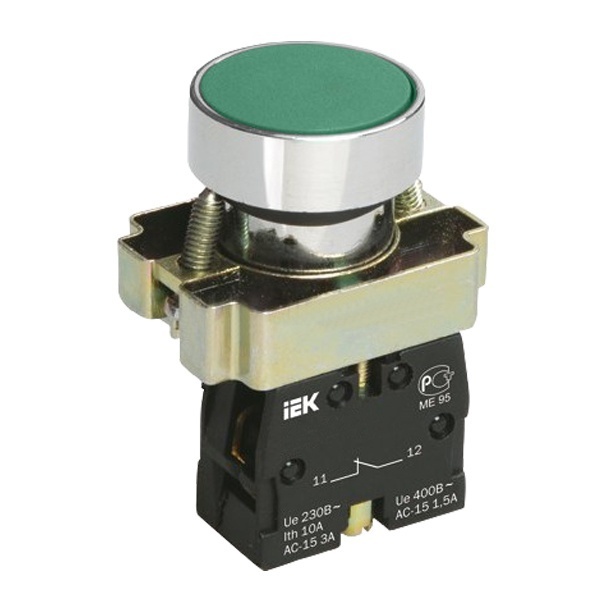 Кнопка LAY5-BA31 без подсветки зел. 1з IEK BBT60-BA-K06