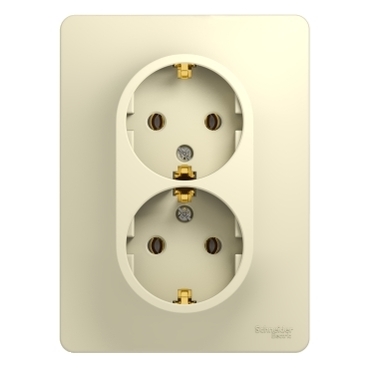 System Electric Glossa розетка 2-я с заземлением бежевый