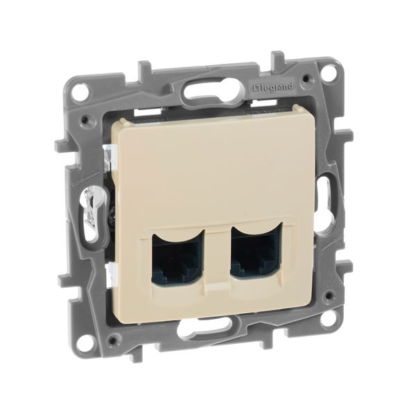 legrand etika розетка компьютерная 2-я rj-45 utp 8 контактов 2 выхода 6 кат. слоновая кость