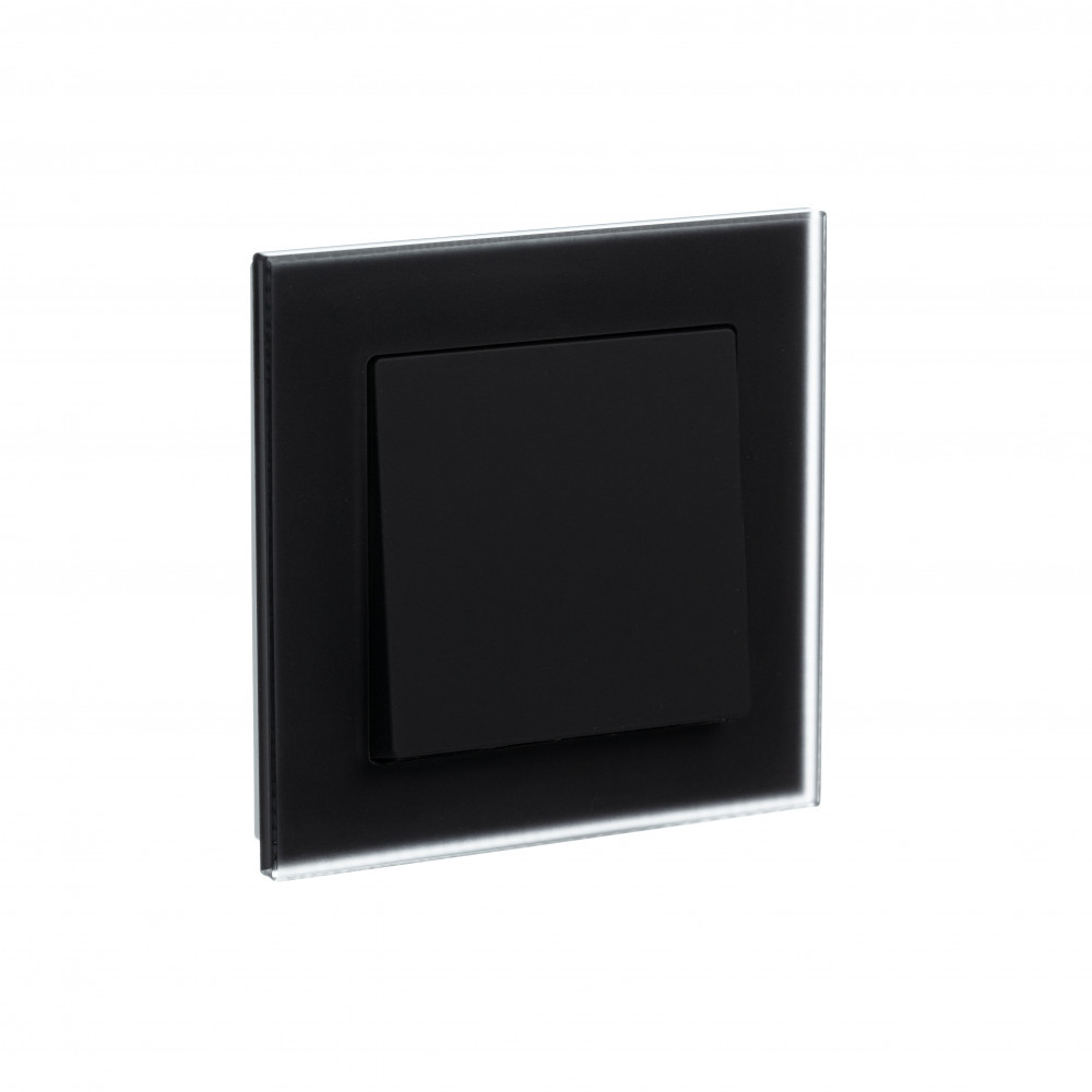 systeme electric atlasdesign nature стекло рамка 1-я универсальная матовый черный  atn331001